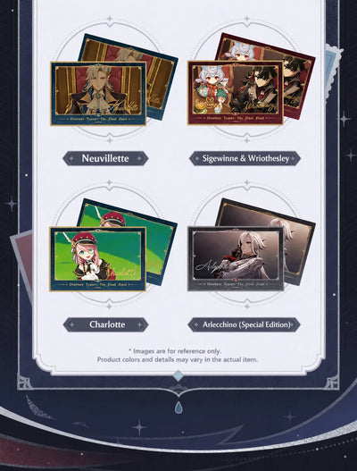 The Fatui Feast Series PET and paper collectible card artwork showcase