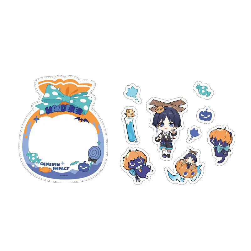 Genshin Impact Wanderer Immernachtreich Reverie Series sticker set featuring themed character stickers