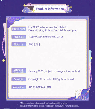 Product information and specifications of Yumemizuki Mizuki figure