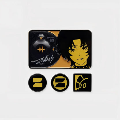 Zenless Zone Zero Asaba Harumasa Yuanyan Engraved Series metal badge set with themed metal pins